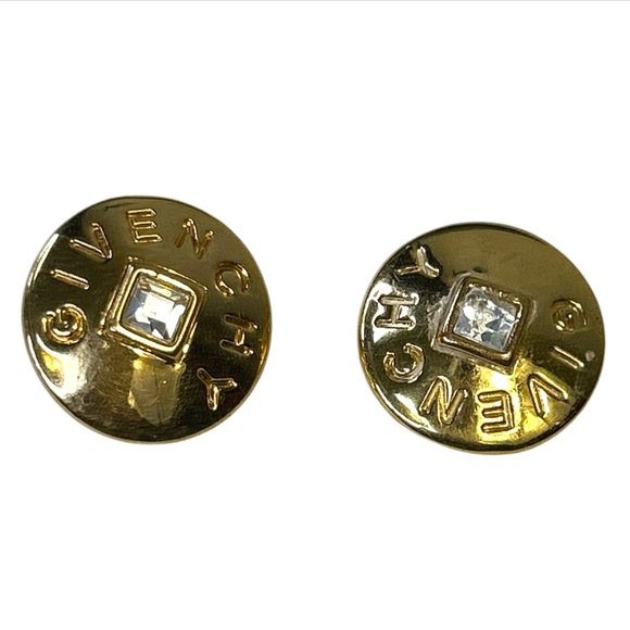 Givenchy Polished Gold Tone Stud
Earrings with a sparkling accent.size 1"X 1" - Picture 1 of 16
